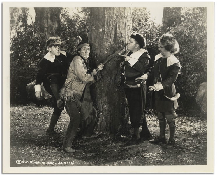 10 x 8 Glossy Photo From the 1937 Three Stooges Film Back to the Woods -- Very Good Plus Condition
